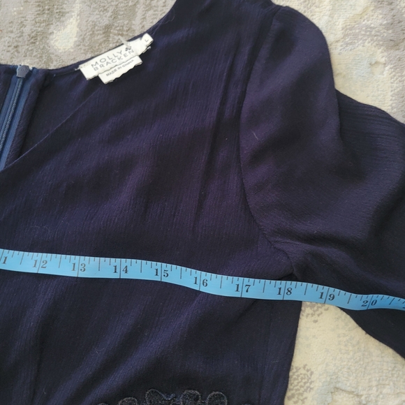 Molly Bracken Elegant Navy Women Romper with Lace Detail - Picture 3 of 4